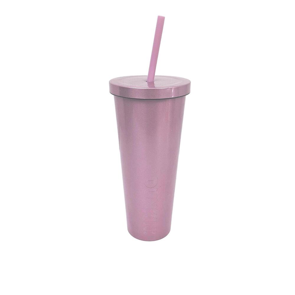 Dunkin'‎ Donuts Purple Iridescent Stainless Steel 24oz Tumbler Cup with Straw